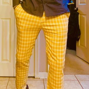 COPY - TOPMAN
Mustard Mini Check Straight Leg Tro…